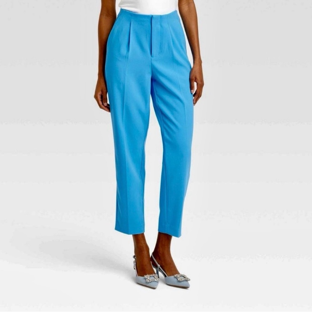 🩵A New Day Women's High Rise Tapered Leg Ankle Lightweight, Blue Size 10